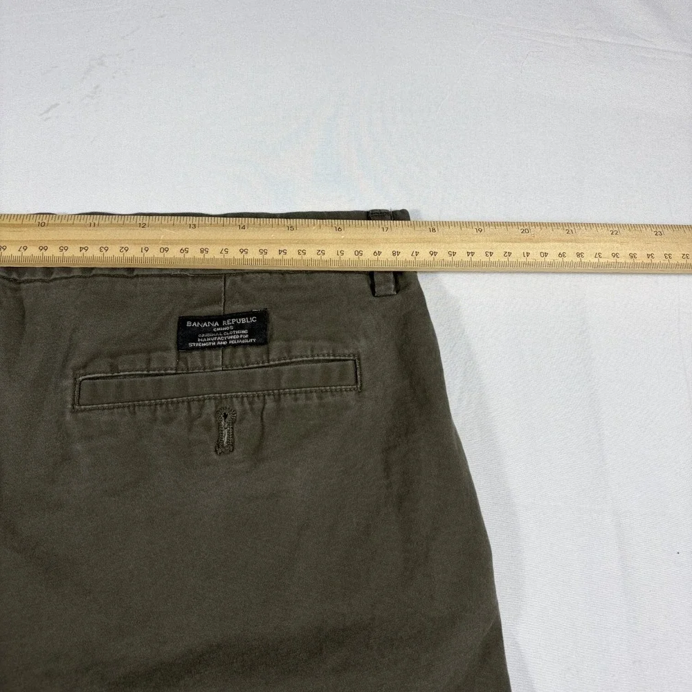 Banana Republic Mason Chino Pants Mens 36x32 Olive Green/Brown Cotton Travel